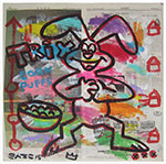 untitled (acrylic & collage on newsprint)